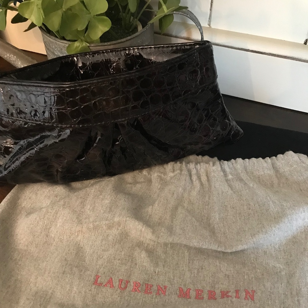 Lauren Merkin Patent Leather Hinged Louise Clutch